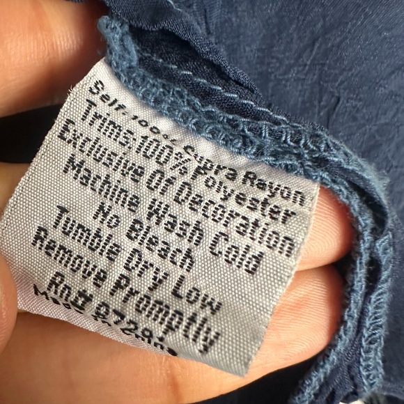 Johnny Was Embroidered Georgette Poncho Tunic Blouse Size S - Picture 5 of 6